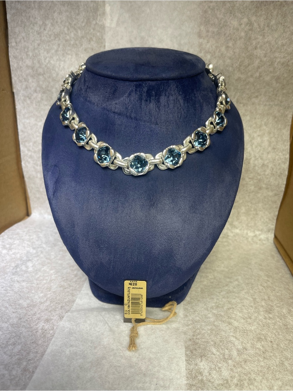 UNO de 50 Silver Necklace with Blue Stones
